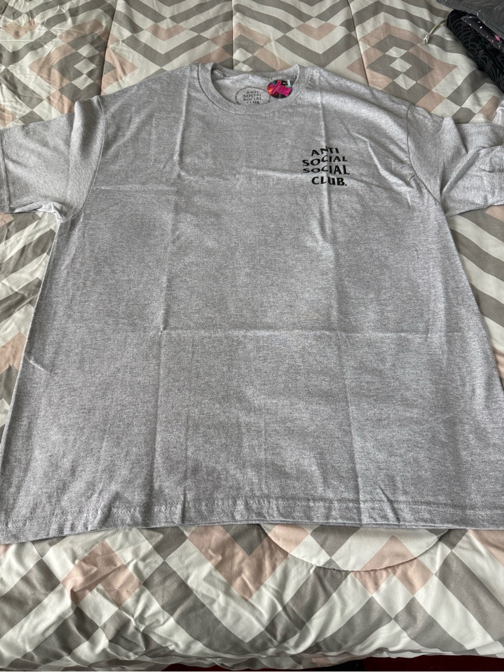Anti Social Social Club Gray Mens T Shirt with Black Logo